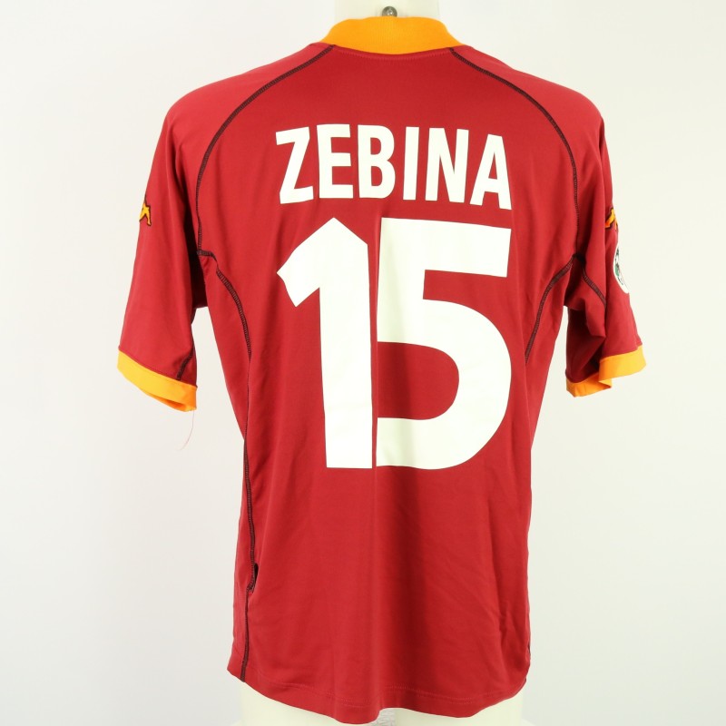 Zebina's Roma Match-Issued Shirt, 2001/02