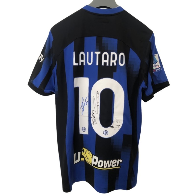 Maglia ufficiale Lautaro Inter, 2023/24 - Autografata da Lautaro Martinez e Federico Dimarco