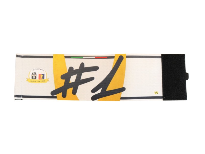 Buffon's Issued Captain Armband, Juventus vs Genoa 2017