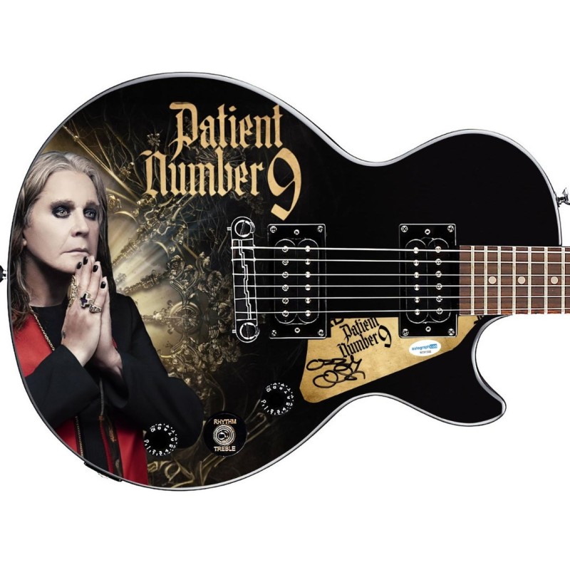 Chitarra Epiphone con grafica personalizzata - Autografata da Ozzy Osbourne
