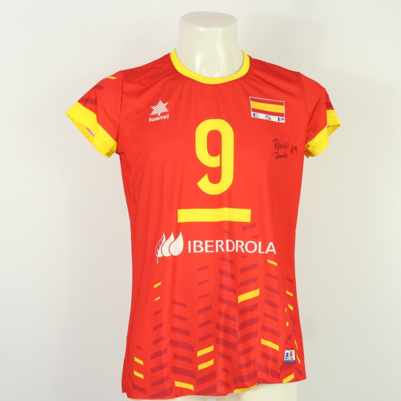 Maglia della Spagna - atleta Aranda - della Nazionale femminile ai Campionati Europei 2023 - autografata