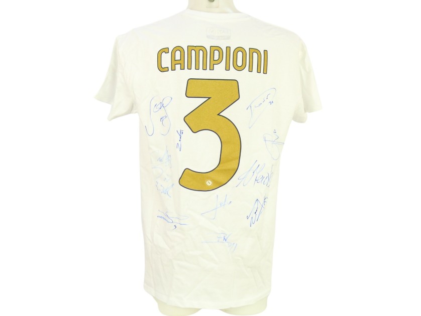 T-shirt ufficiale Campioni Napoli - Autografata dalla rosa