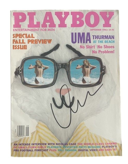 Uma Thurman Signed Playboy Magazine