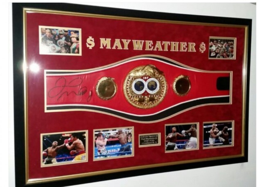 Floyd Mayweather Signed and Framed Boxing Belt