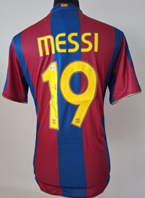 Lionel Messi's FC Barcelona 2007/08 Signed Replica Shirt