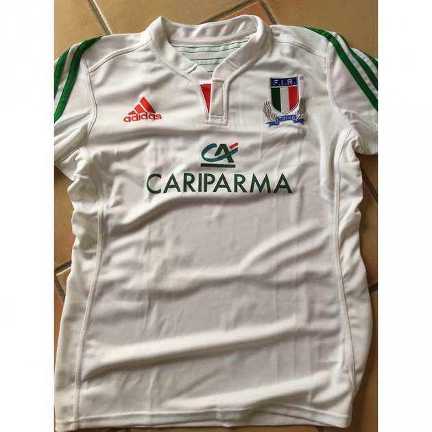 Castrogiovanni match worn shirt in Italy-SouthAfrica, 11/22/14 - signed