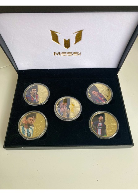 Lionel Messi Gold Plated Commemorative Coins Box Set