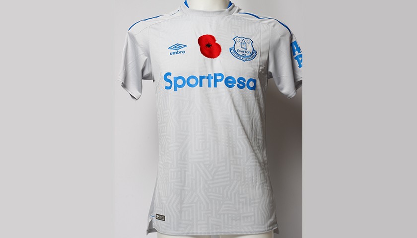 Issued Poppy Away Game Shirt Signed by Everton FC's Ademola Lookman