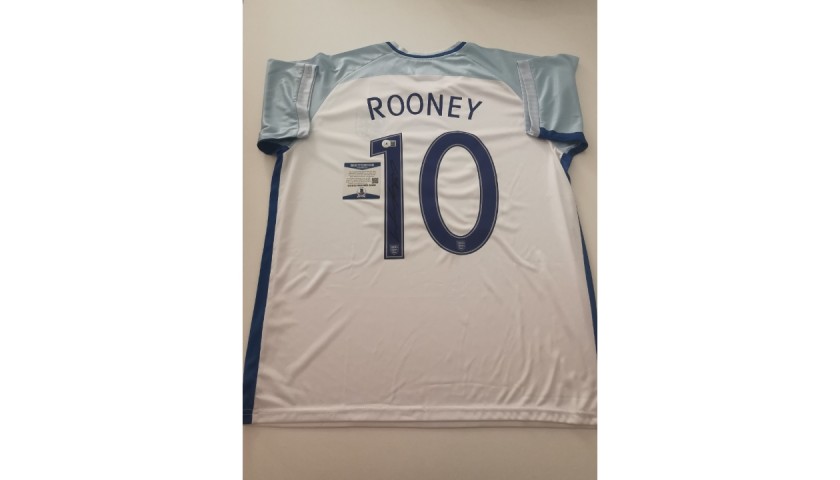 Wayne Rooney England Signed Custom Shirt