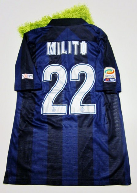 The last Diego Milito match shirt used with Inter
