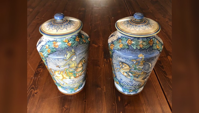 Pair of Deruta Vases