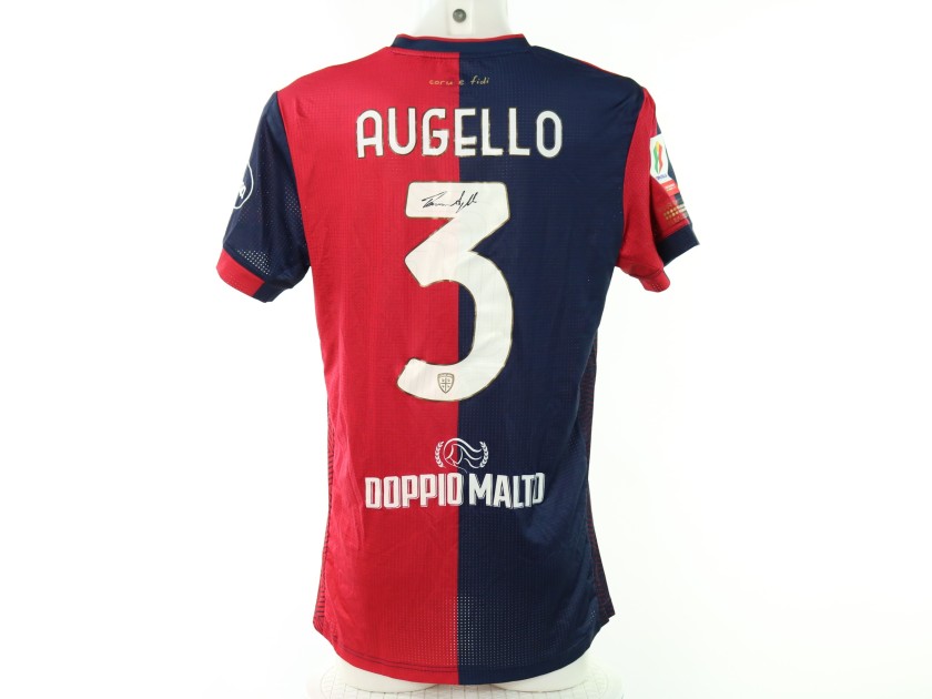 Maglia Augello Unwashed, Juventus vs Cagliari Coppa Italia 2024 - Autografata