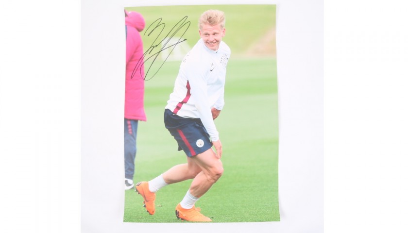 Zinchenko Manchester City Signed Training Picture 