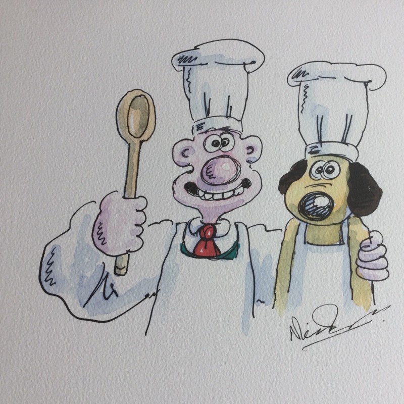 Signed Wallace and Gromit Print by Nick Park