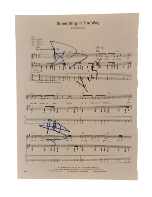 Nirvana Signed Sheet Music