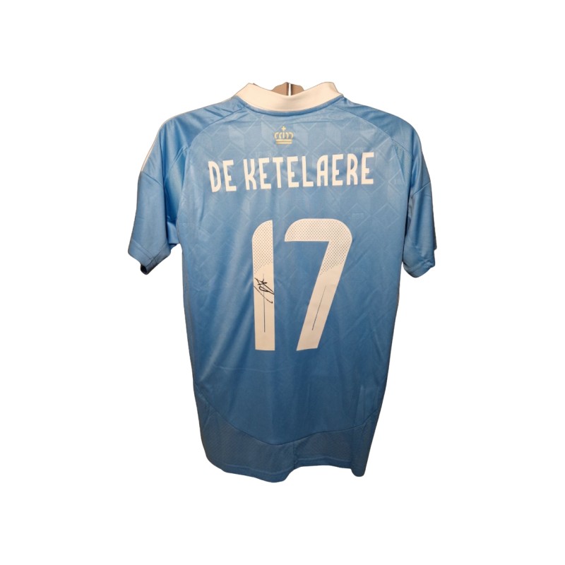 Charles De Ketelaere Signed Belgium 2024-25 Away Football Shirt