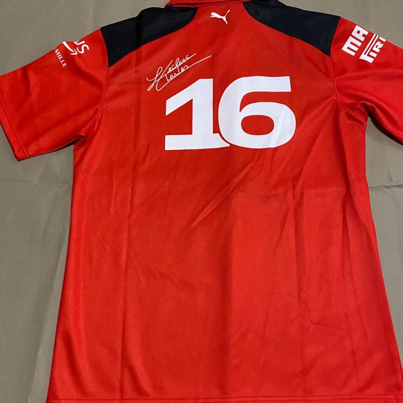 Maglia F1 Ferrari firmata da Charles Leclerc