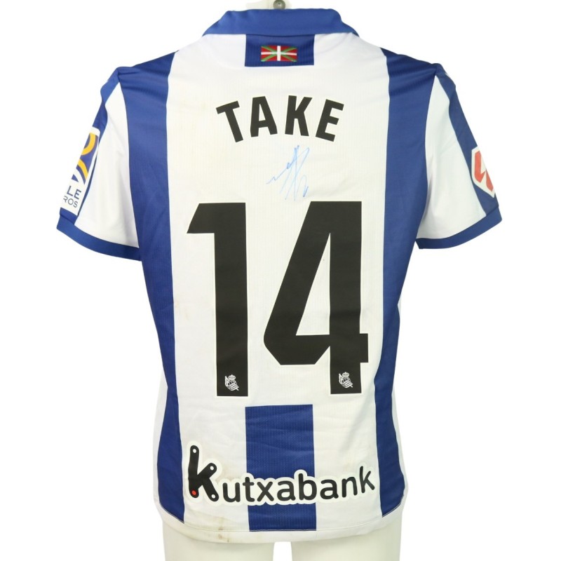 Maglia Take Kubo unwashed Real Sociedad vs Atletico Madrid 2024 - Autografata