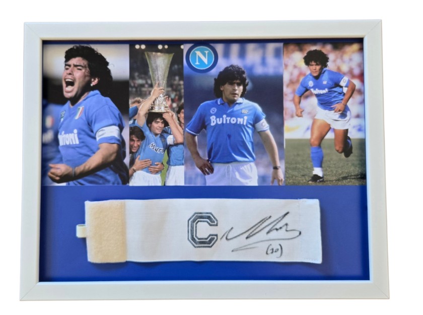 Maradona's Napoli Signed Issued Captain's Armband, 1987