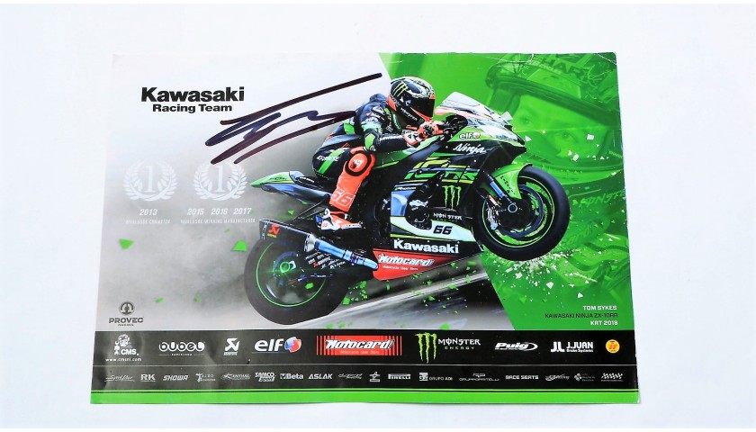 Official Kawasaki Poster Signed by Tom Sykes - CharityStars