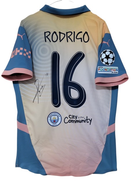 Maglia Gara Rodrigo Manchester City vs Inter, UCL 2024 - Autografata