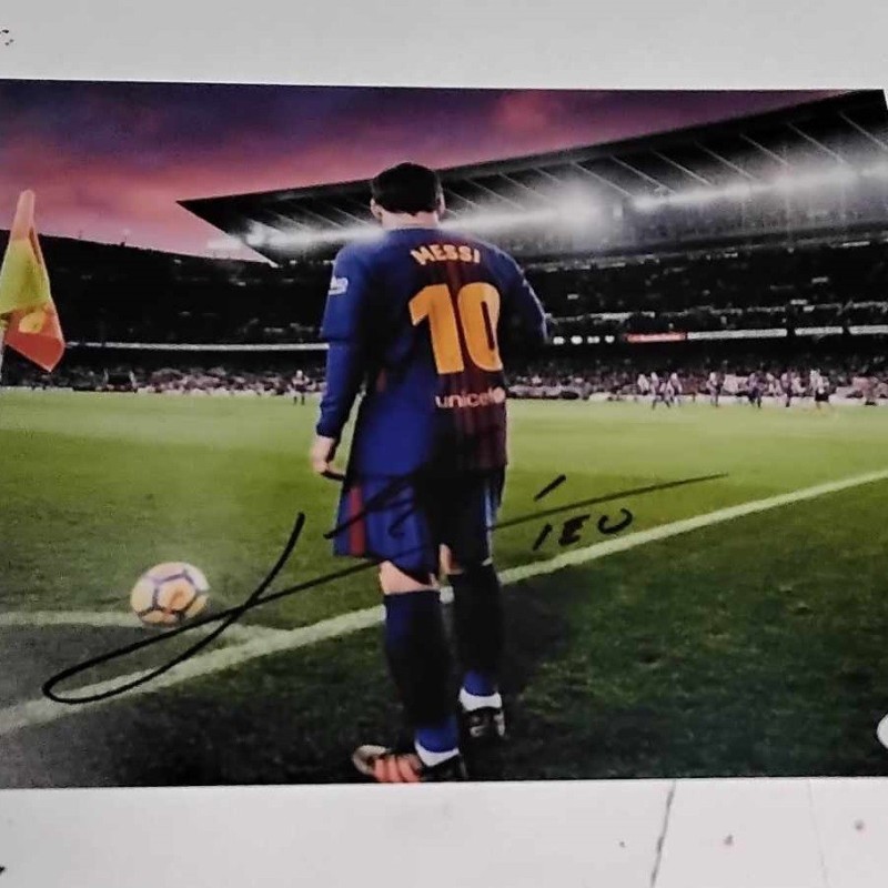 Fotografia autografata da Lionel Messi