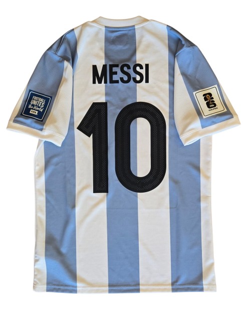 Maglia gara Messi Argentina, Autografata con Dedica Personalizzata - "Speciale 50 Anni", Qualificazioni WC 2026