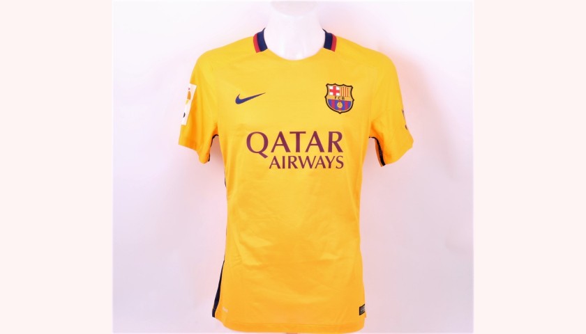 Neymar Jr Match Worn F.C Barcelona La Liga Shirt 2015 - 2016 Season -  Gracias Johan - Golden Soccer Signings