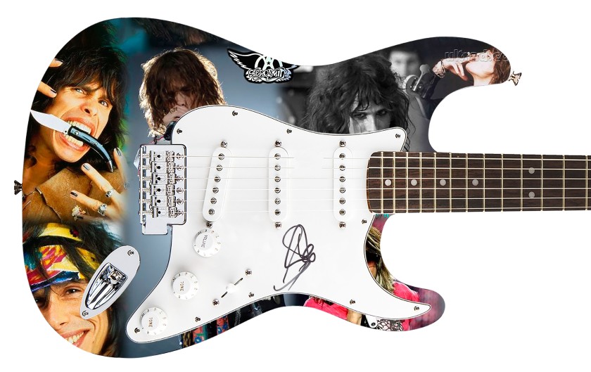 Steven Tyler of Aerosmith Signed Pickguard Custom Fender Guitar