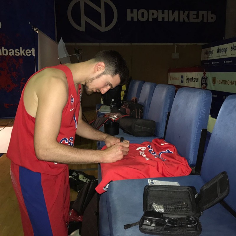Maglia preparata/indossata di De Colo CSKA, EuroLeague 17/18 autografata