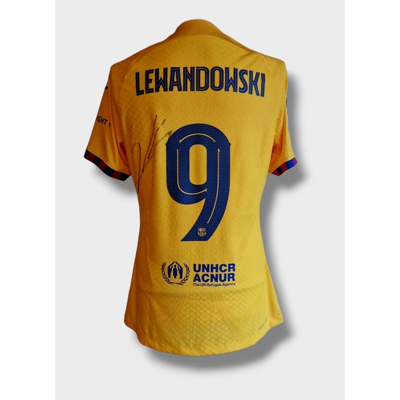 Maglia gara "away" FC Barcellona UCL 2024/25 di Lewandowski - Autografata
