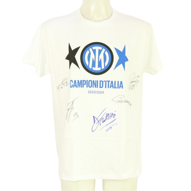 Official Inter Milan Scudetto T-Shirt, 2023/24 - Signed by the Players