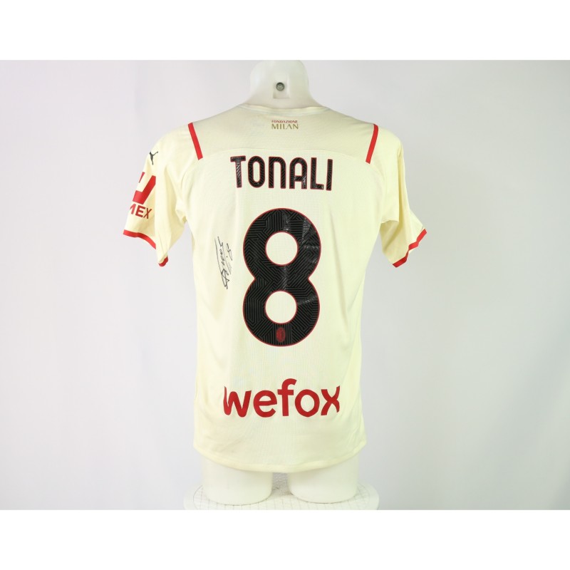 Tonali's Signed Match-Worn Shirt Torino vs Milan 2022