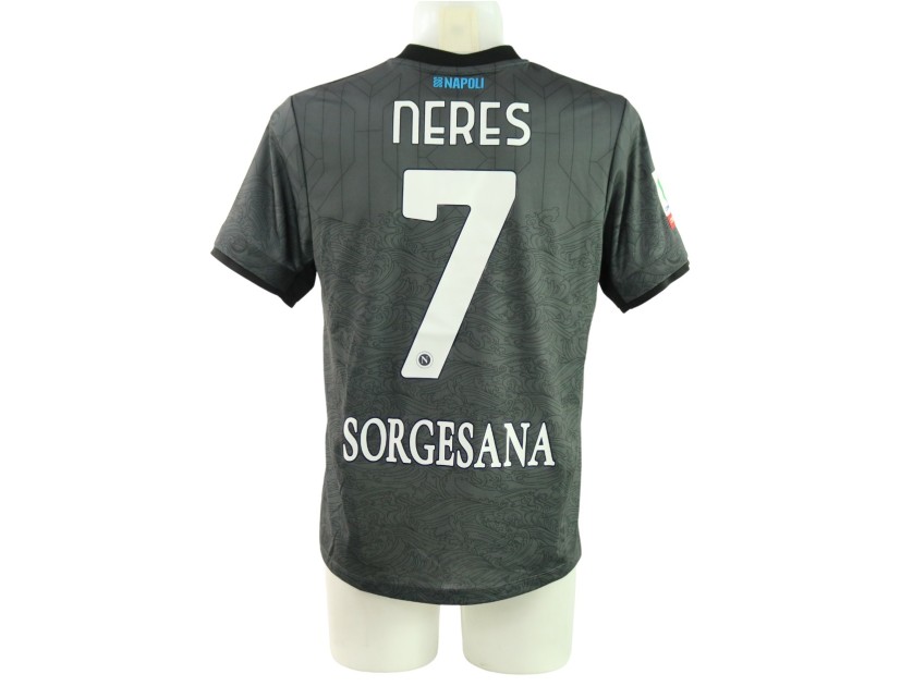 Neres' Napoli Match-Issued Shirt, Coppa Italia 2024/25