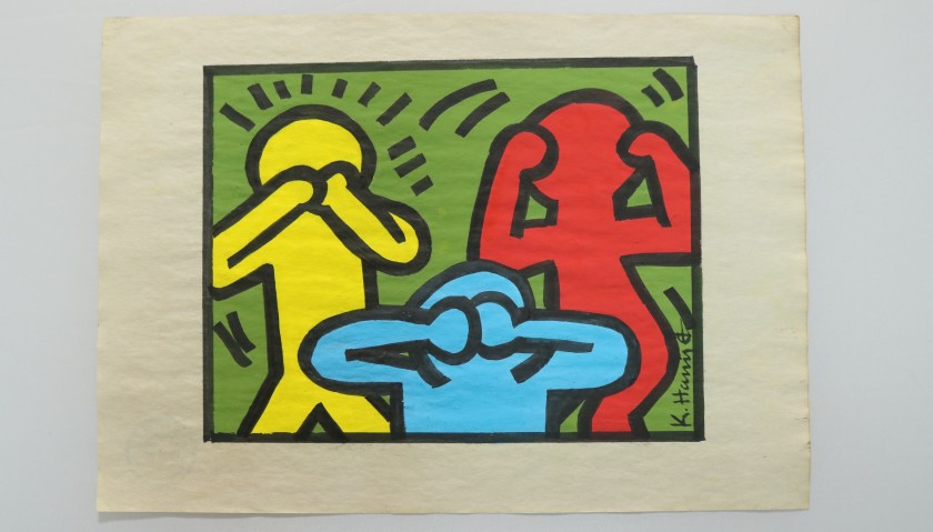 Keith Haring 1980s Signed Screenprint