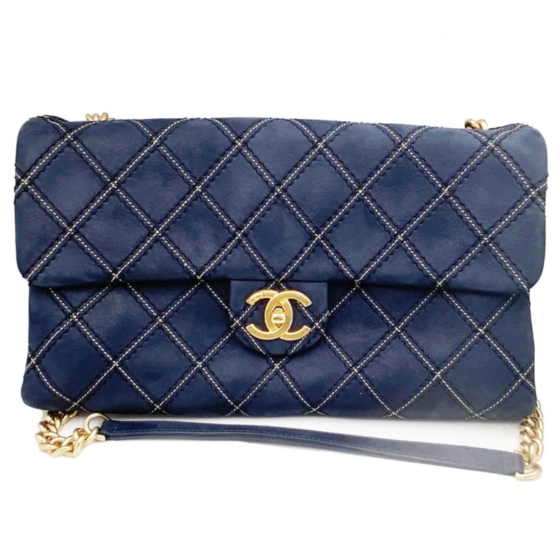 Chanel Navy Crossbody Bag with Mirror