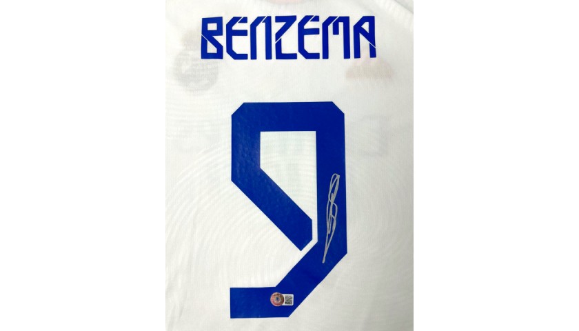 Karim Benzema signed Real Madrid shirt 2021-22 - framed - GOAT authentic