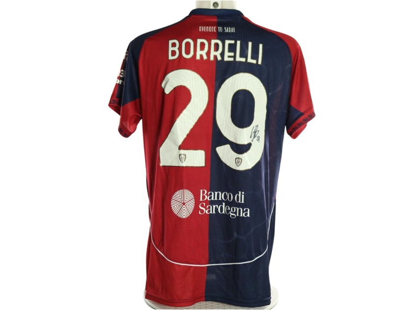 Borrelli's Signed Issued Shirt, Cagliari vs Roma 2025
