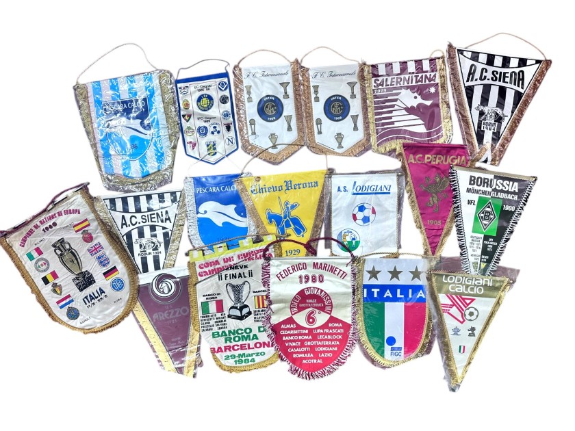 Collection of Eighteen Mixed Official Pennants, 1980/90s