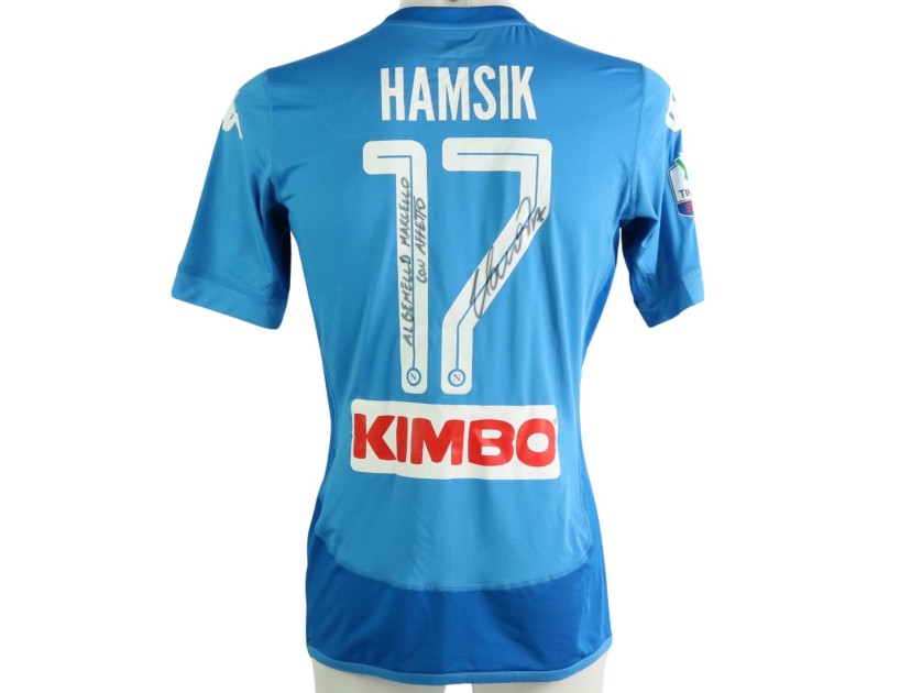 Hamsik's Napoli Match Shirt, Coppa Italia 2017/18 - Signed with dedication