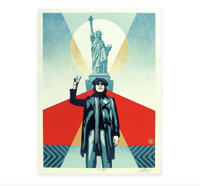 "Lennon Peace And Liberty (Red)" di Shepard Fairey (Obey)