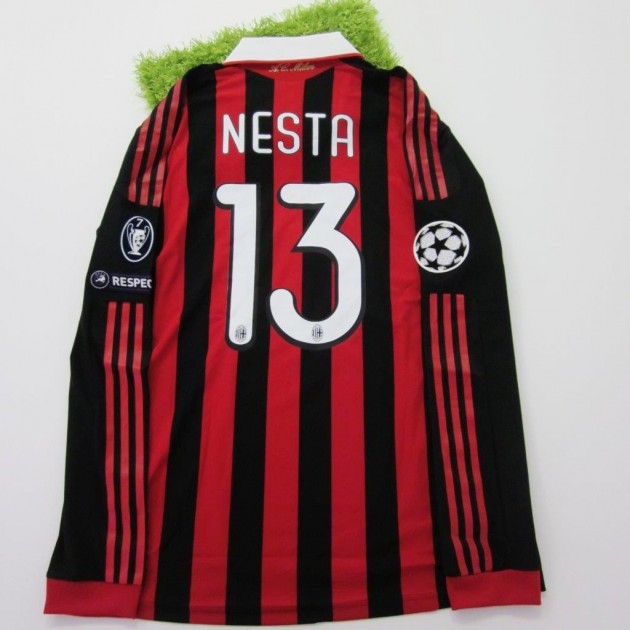 Nesta match issued/worn shirt, Real Madrid-Milan, Champions League 2009/2010