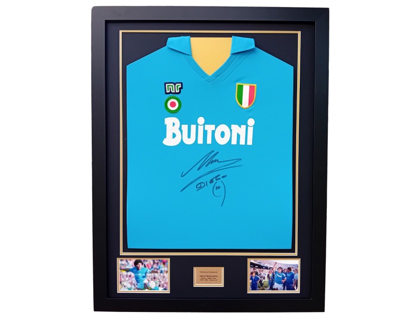 Diego Maradona's Napoli 1987/1988 Signed and Framed Shirt