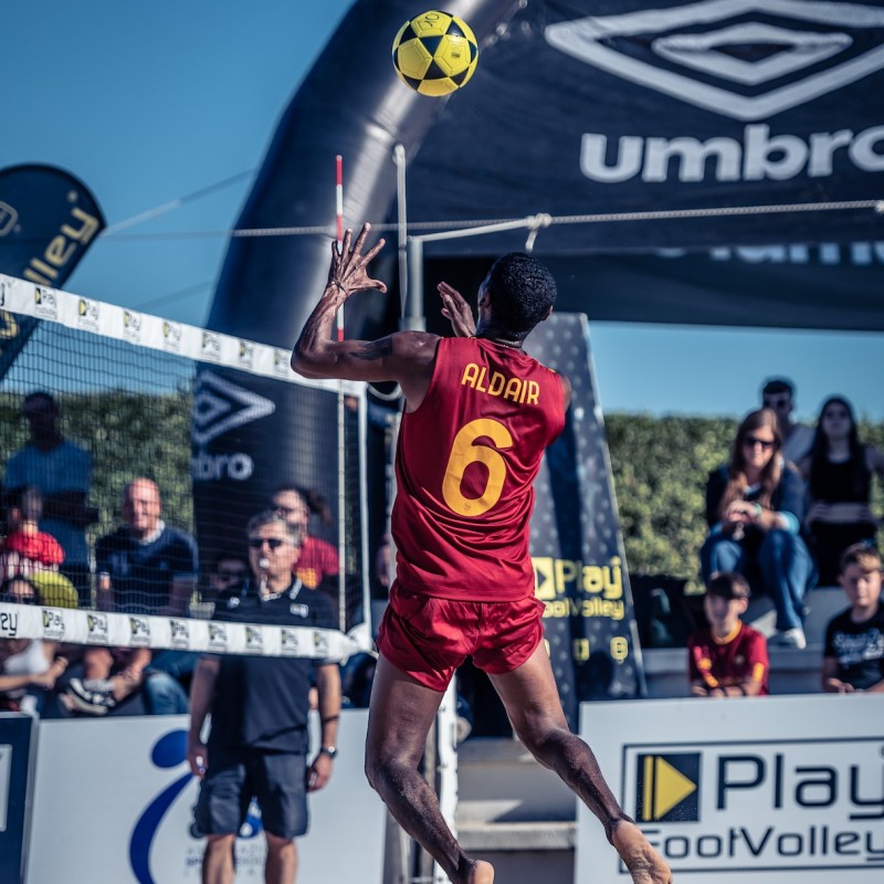 Official AS Roma Jersey Worn by Aldair for the Footvolley Derby