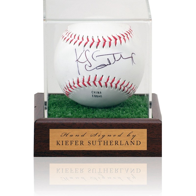 Kiefer Sutherland Signed Baseball in Display Case