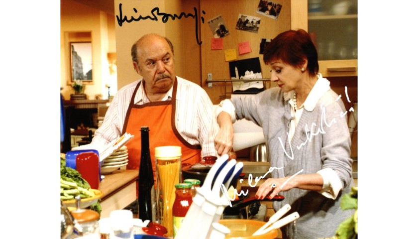 "Un medico in famiglia" Photograph Signed by Milena Vukotic and Lino Banfi