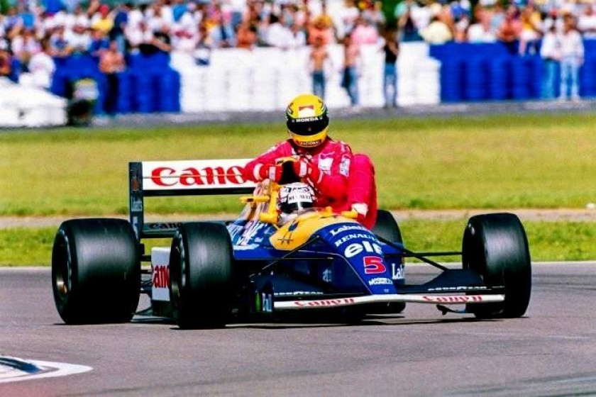 'Taxi For Senna' Giclee Print Signed By Nigel Mansell