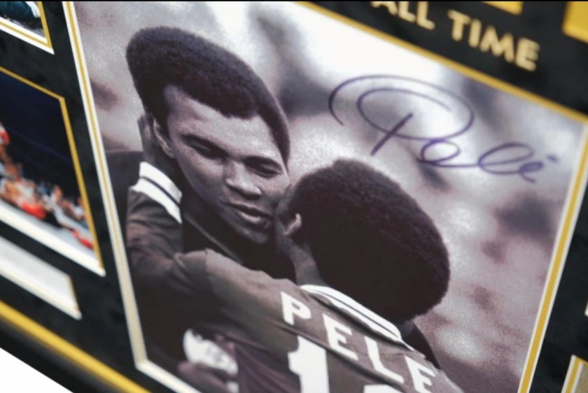 Pelé Signed Photograph with Muhammad Ali - CharityStars