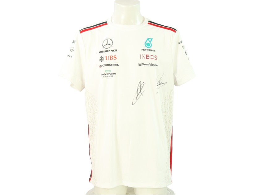 Maglia ufficiale Mercedes Monza 2024 - Autografata da Hamilton e Russel