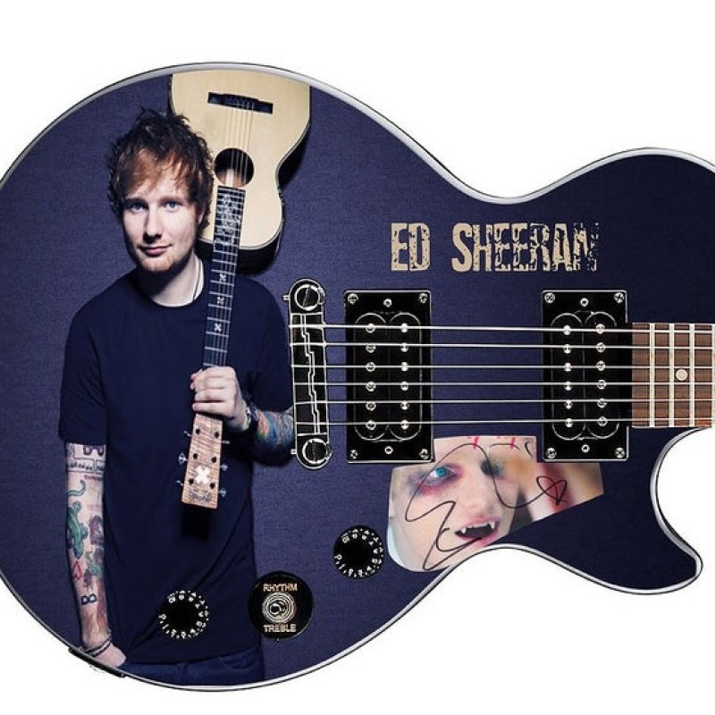 Pickguard su chitarra Epiphone Les Paul personalizzata - Autografato da Ed Sheeran